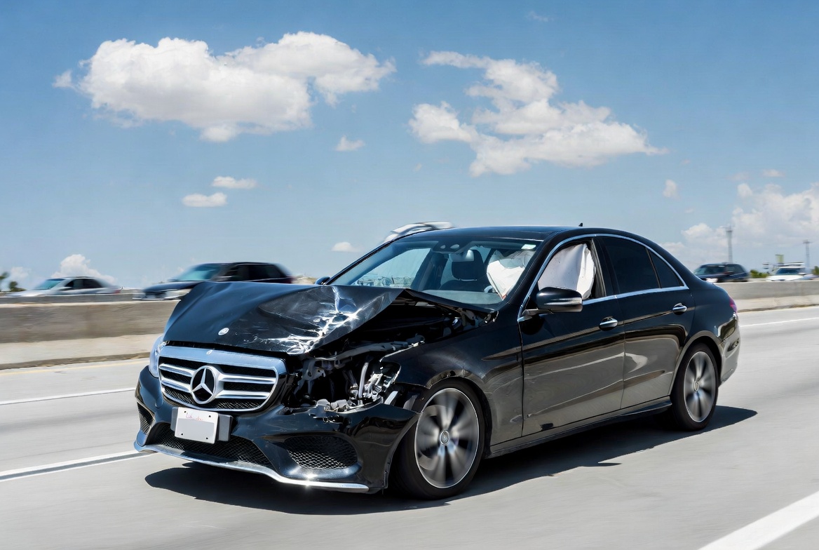 A vehicle protected by collision coverage